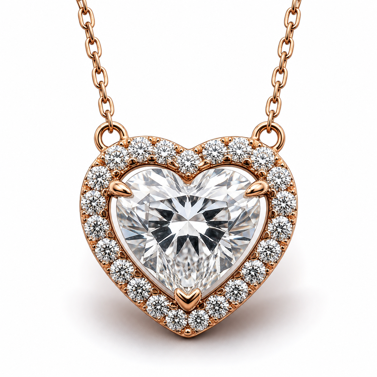 Heart solitaire pendant