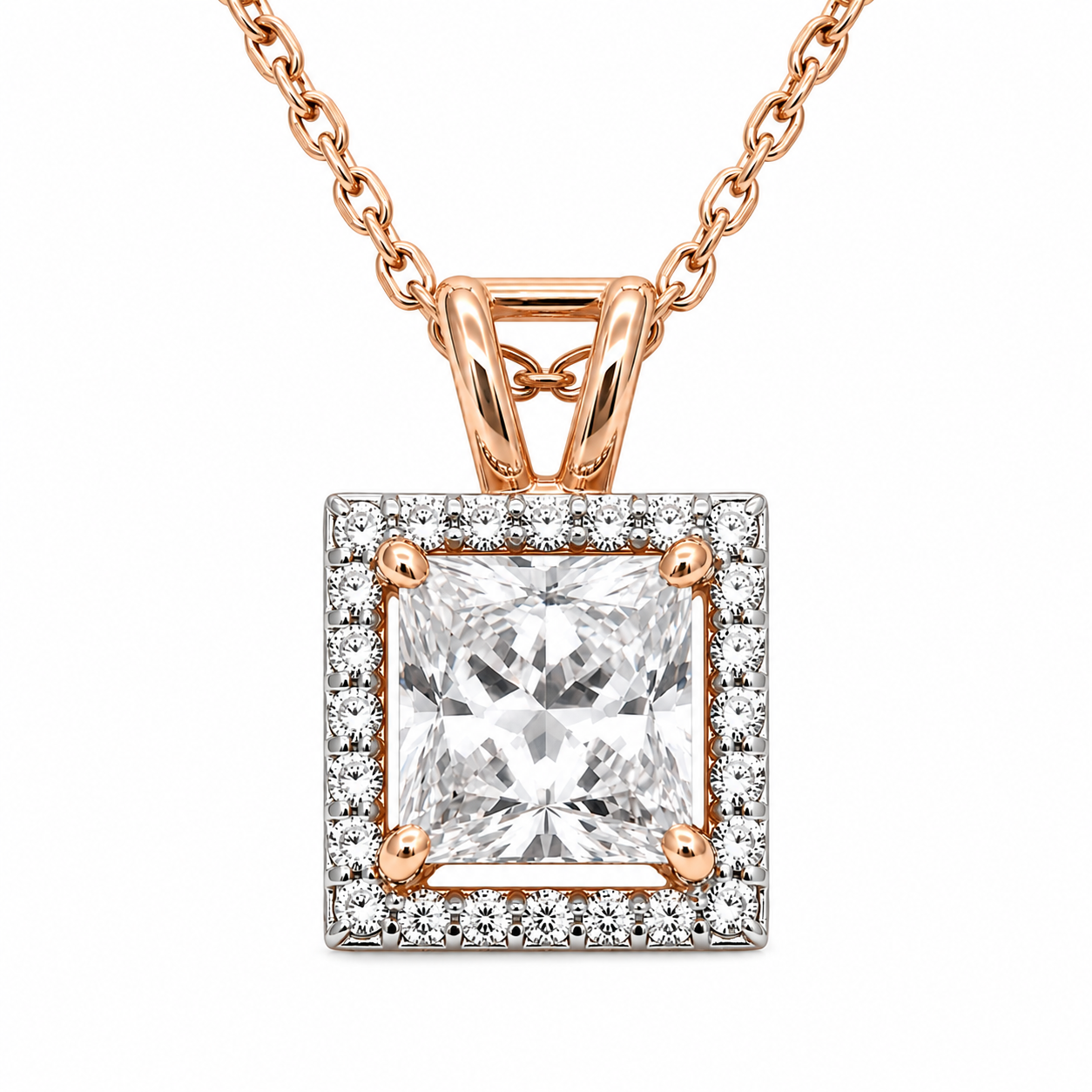 Lumi Square Halo Pendant