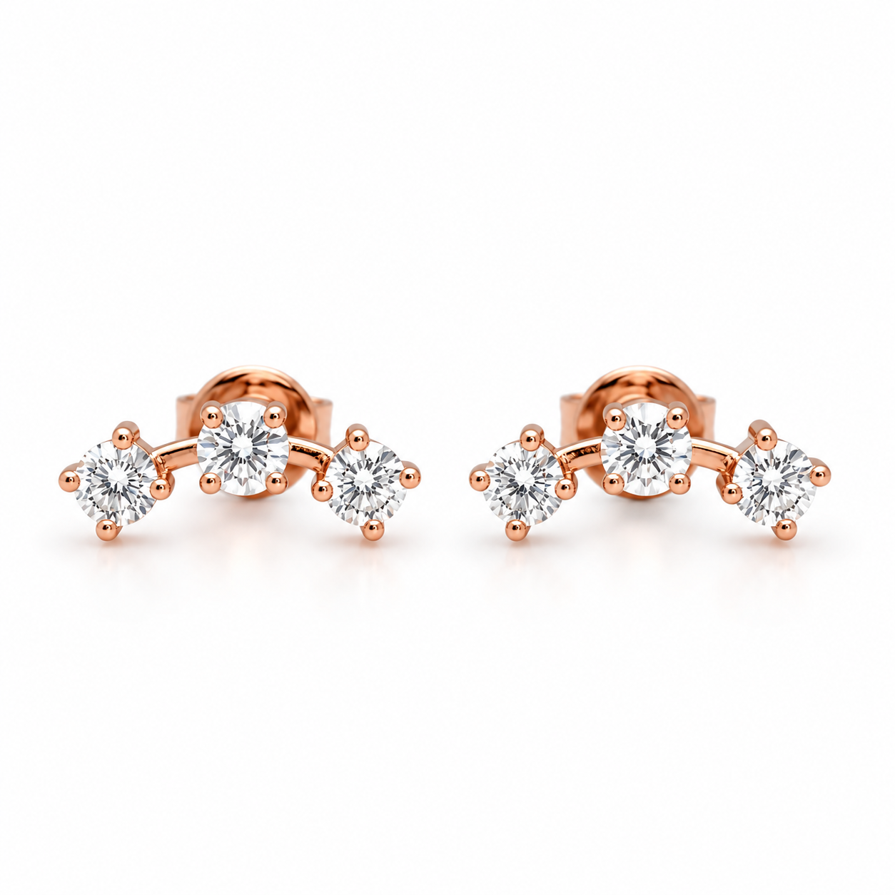 Trio Curve Diamond Studs