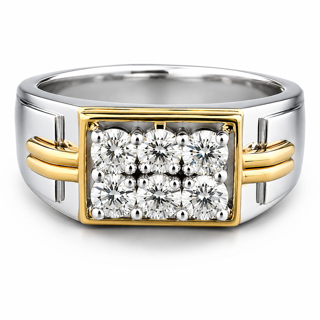 Two-Tone Diamond Panel Band