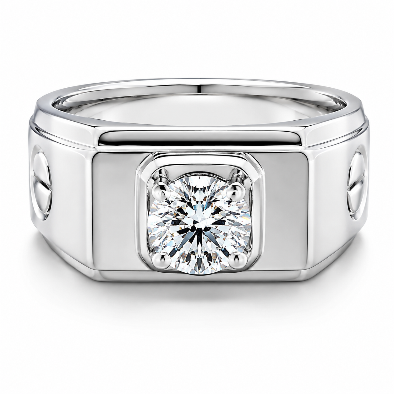 Classic Solitaire Signet Ring