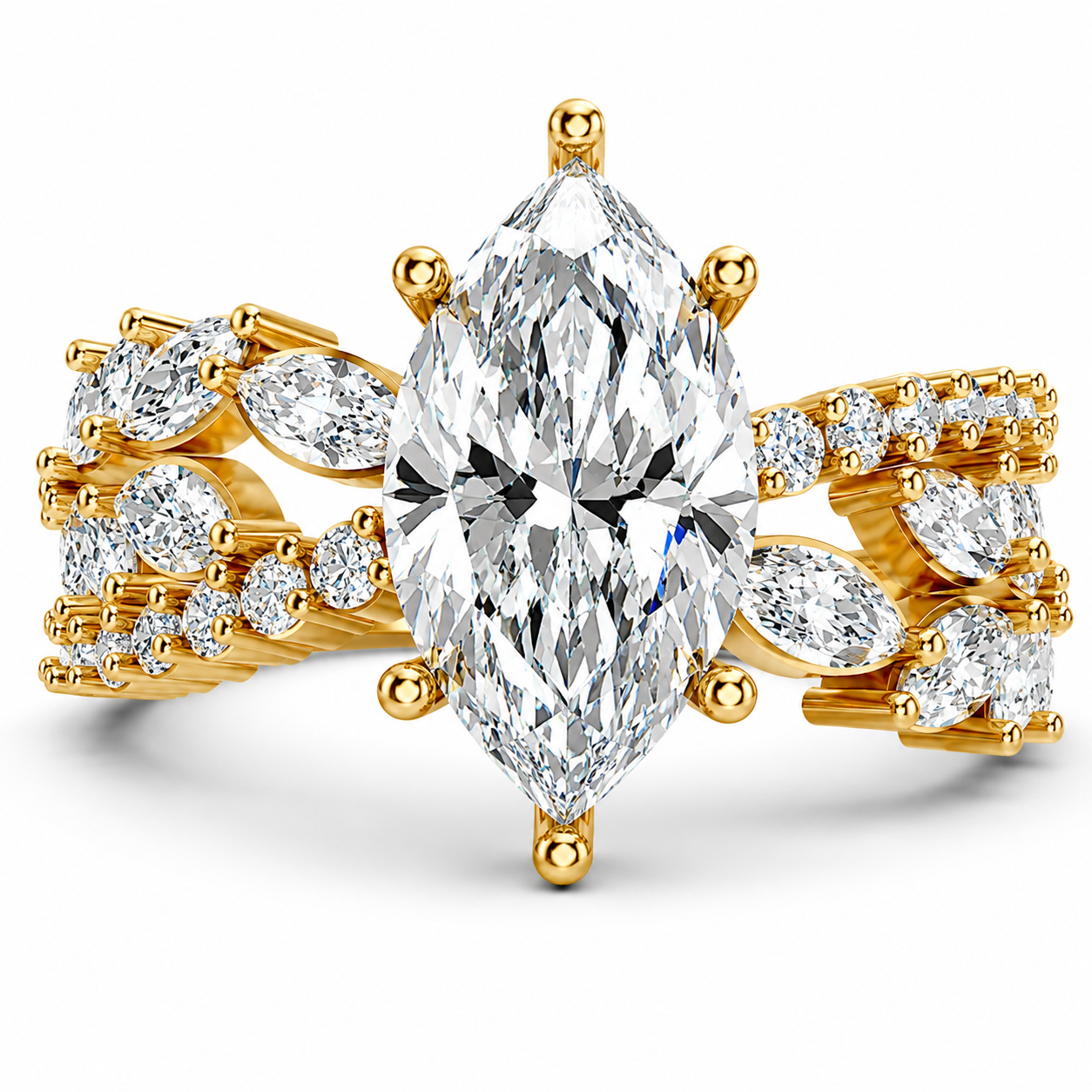 Marquise Diamond Halo Ring