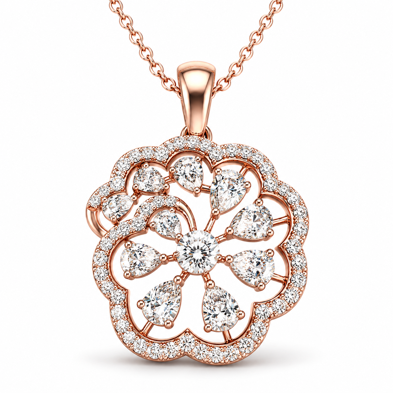 Floral Diamond Pendant