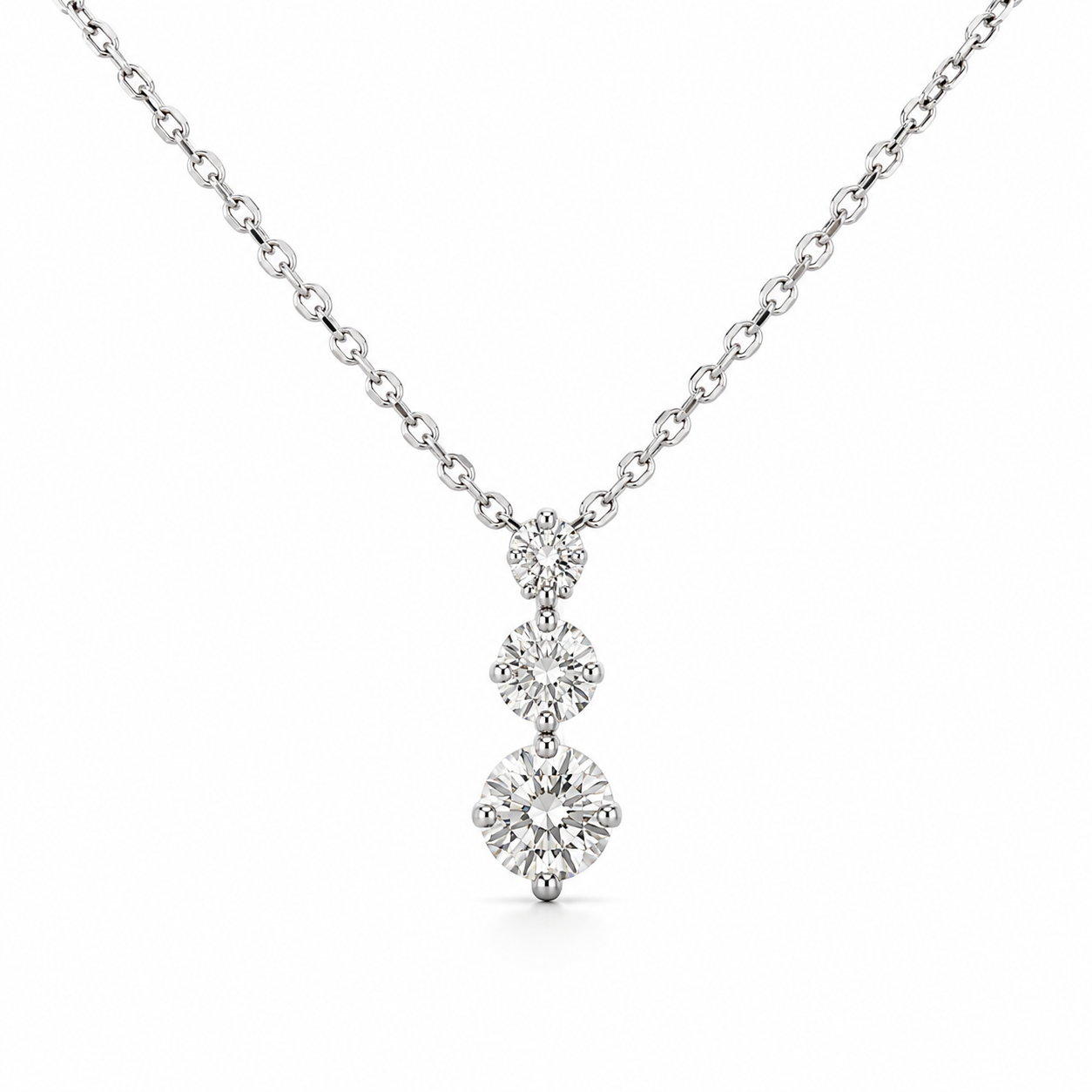 Triple Diamond Drop Necklace