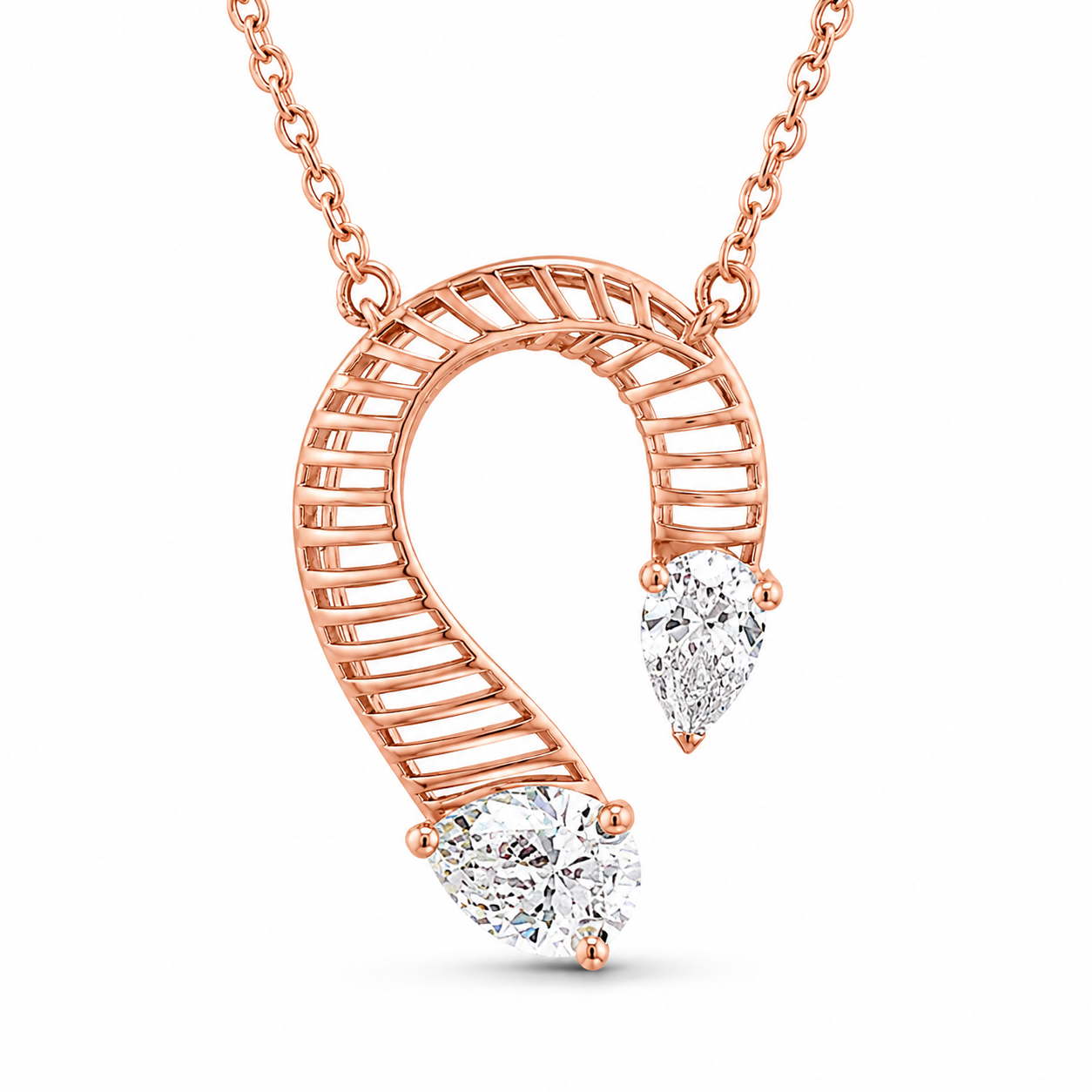 Crescent Diamond Necklace