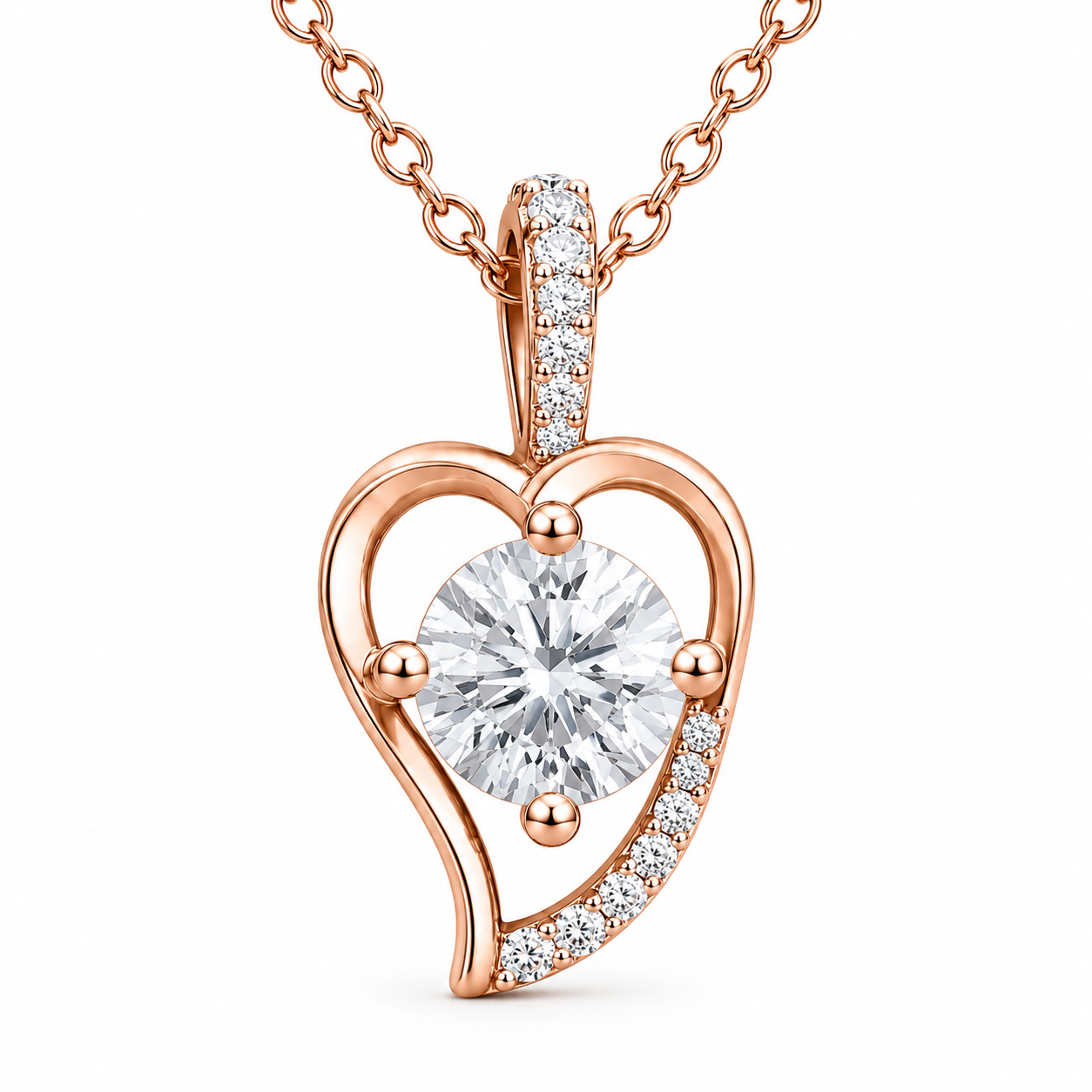 Heart Solitaire Pendant