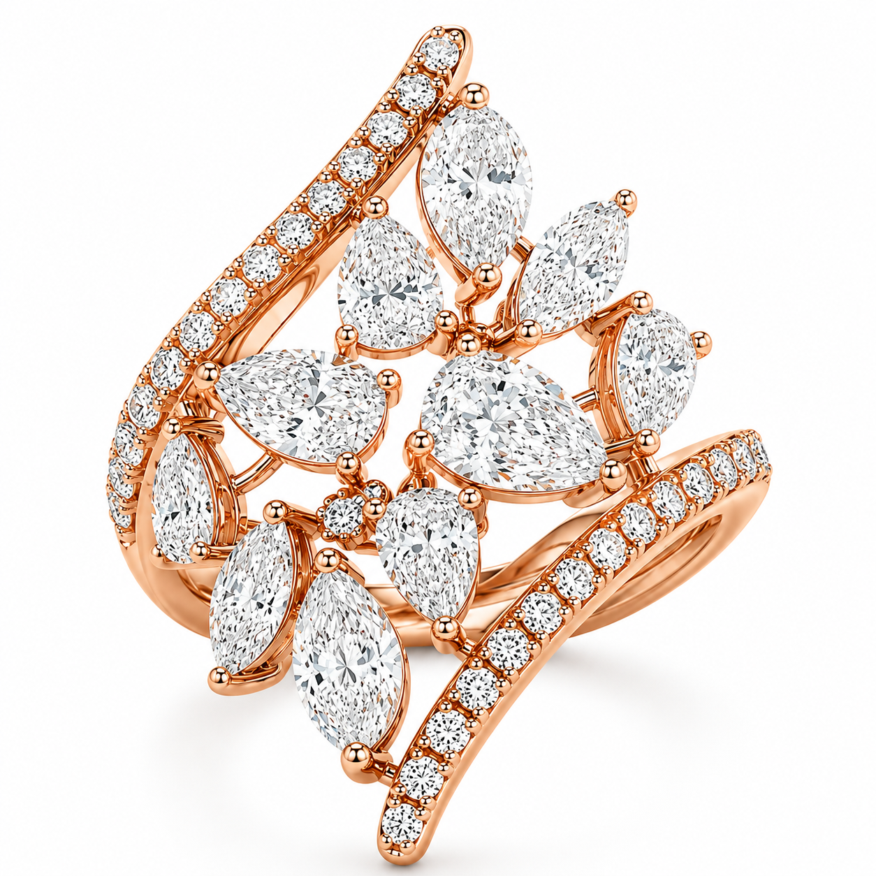 Rose Gold Floral Ring