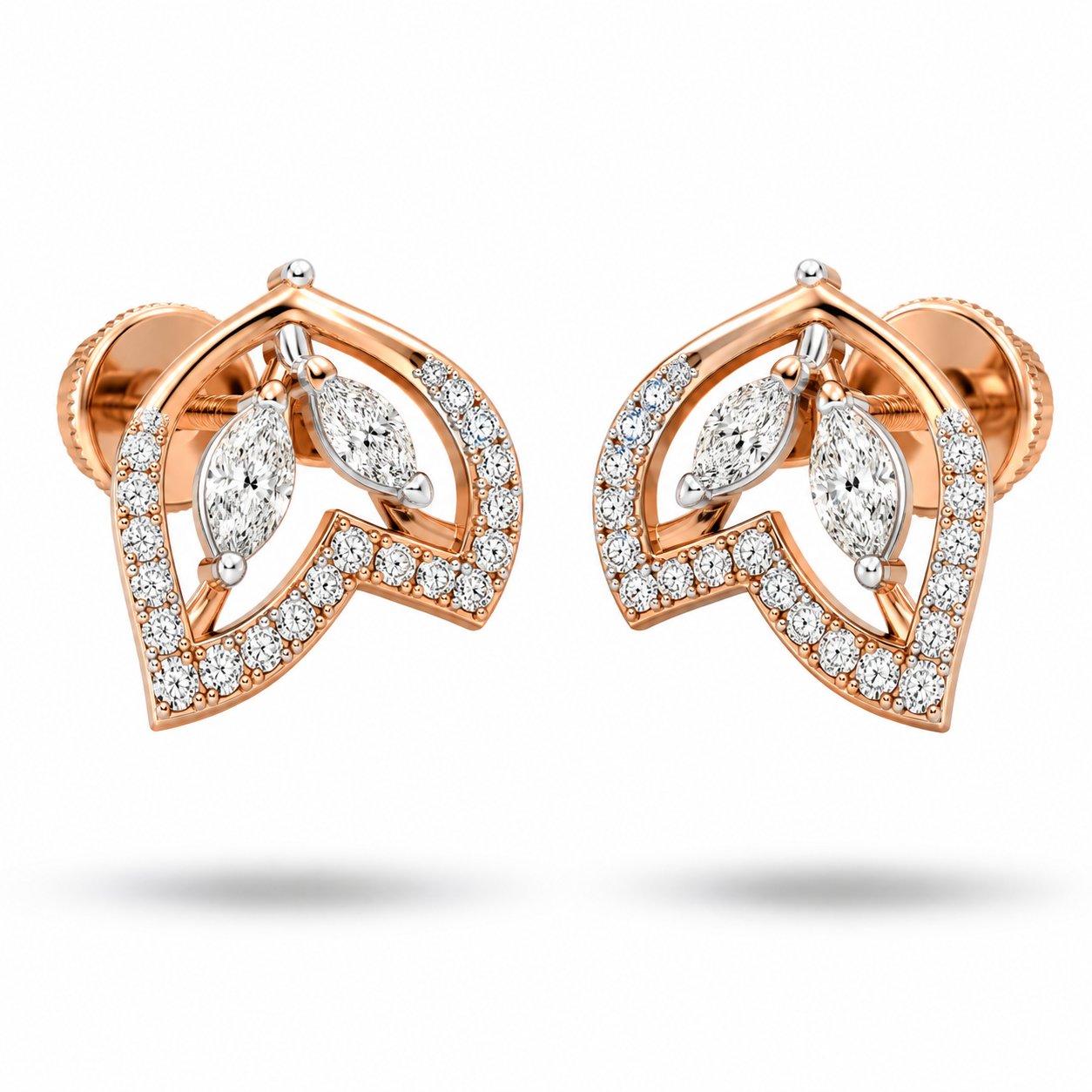 Flora Heart Studs