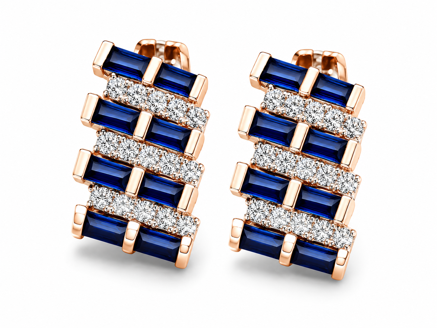 Sapphire Diamond Hoops