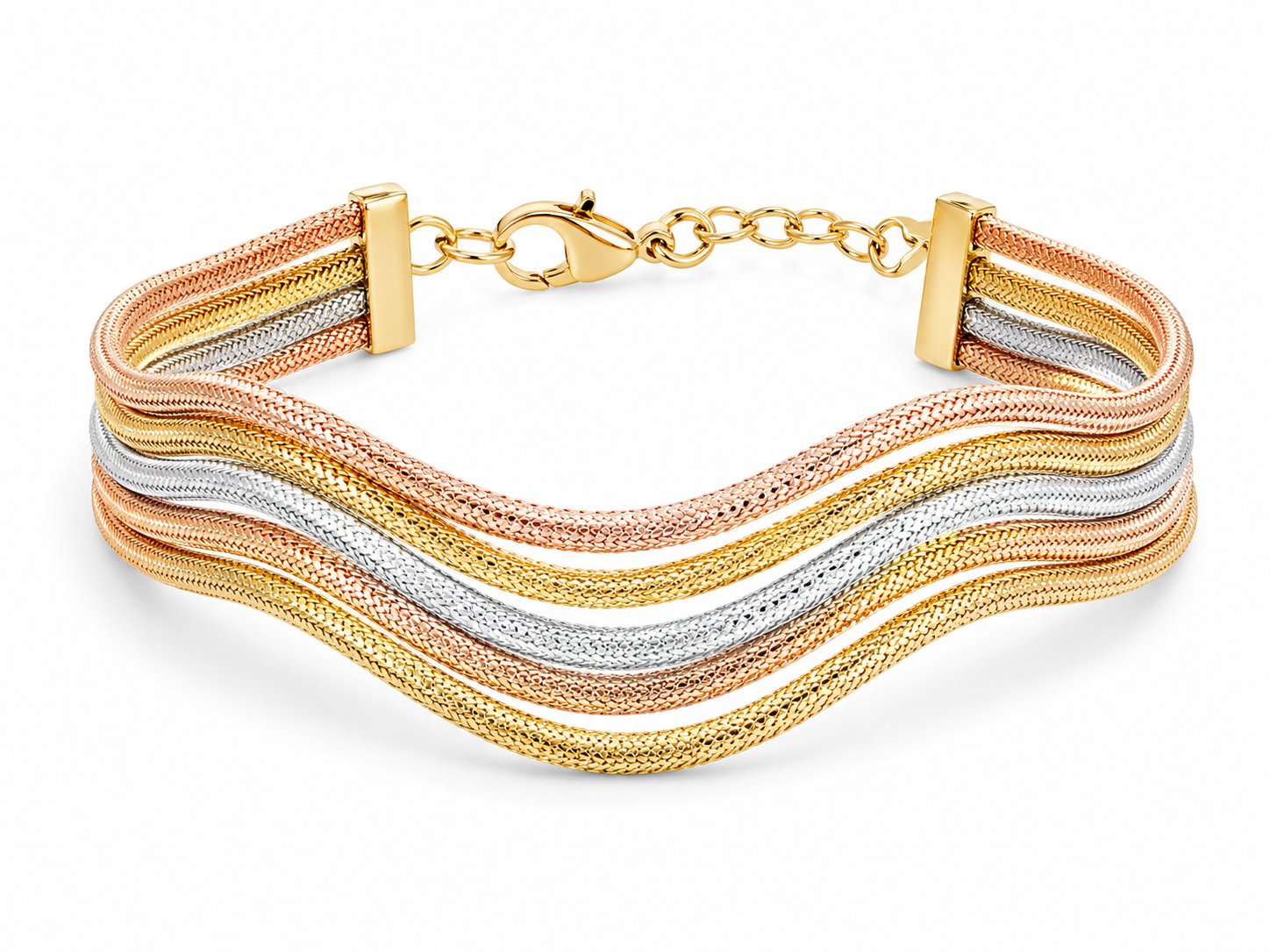 Tri-Tone Wave Bracelet
