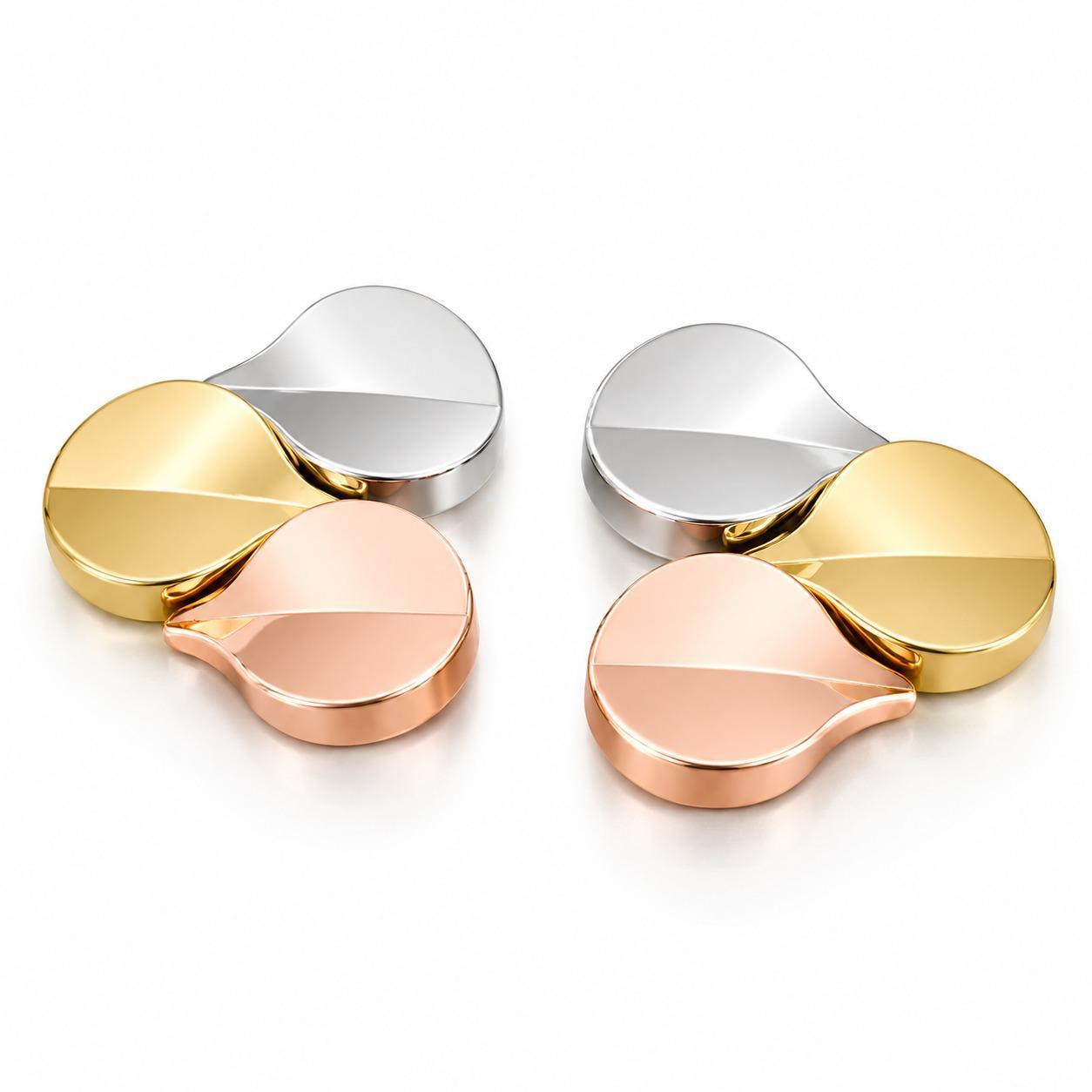 Tri-Tone Teardrop Earrings