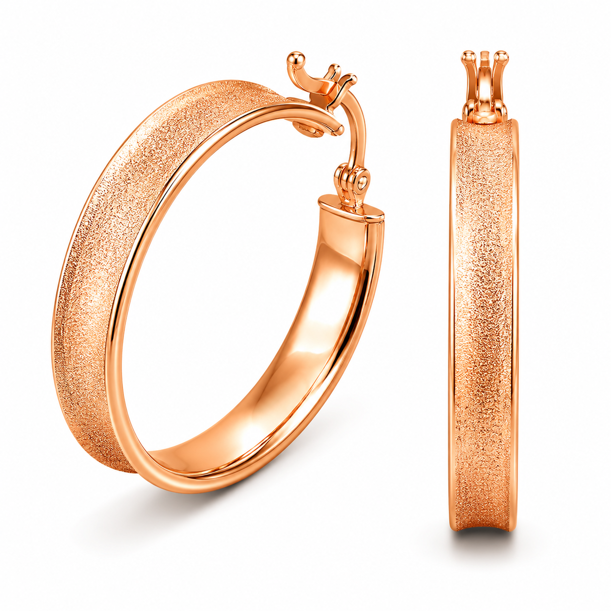Rose Gold Textured Hoop