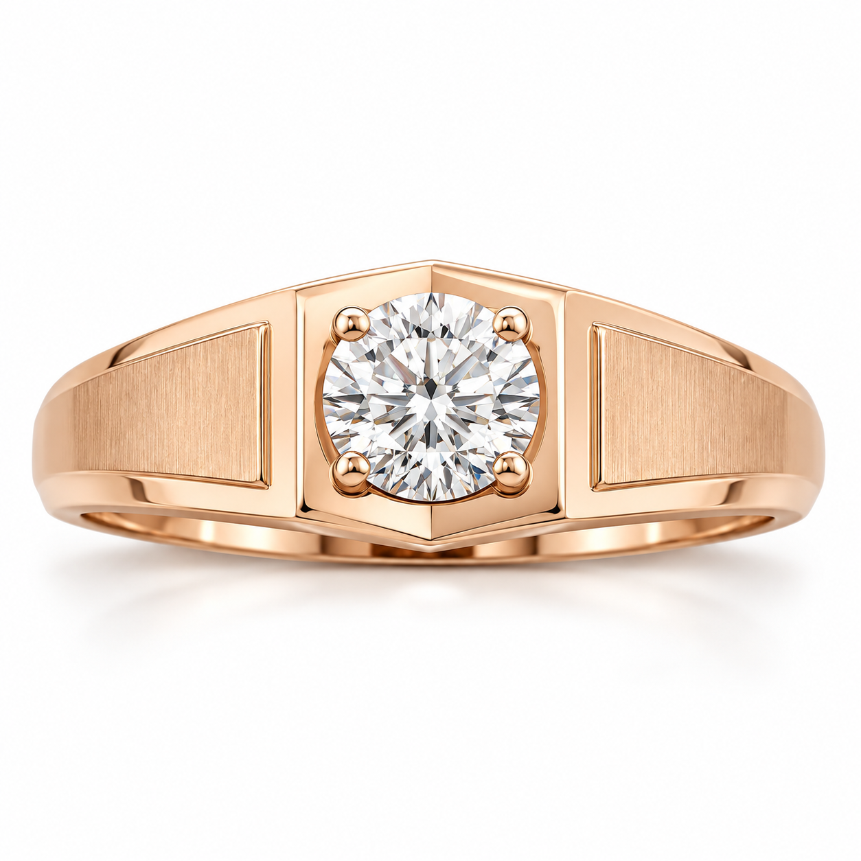 Regal Solitaire Signet Ring