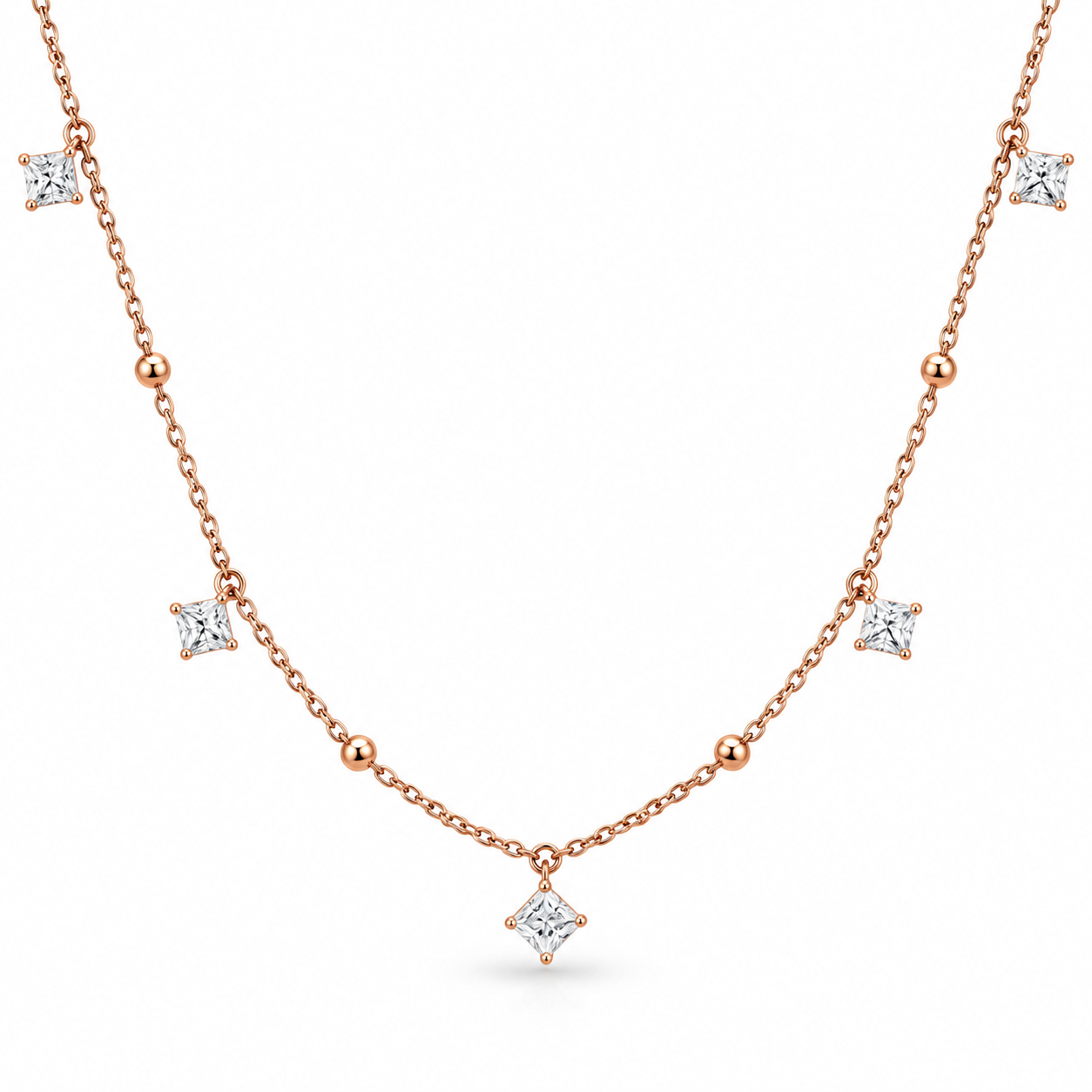 Princess-Cut Diamond Necklace