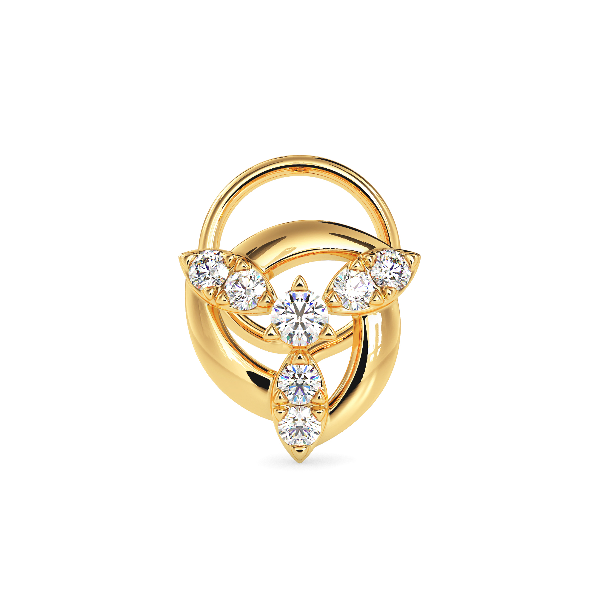 TRINITY FLOWER NOSE PIN
