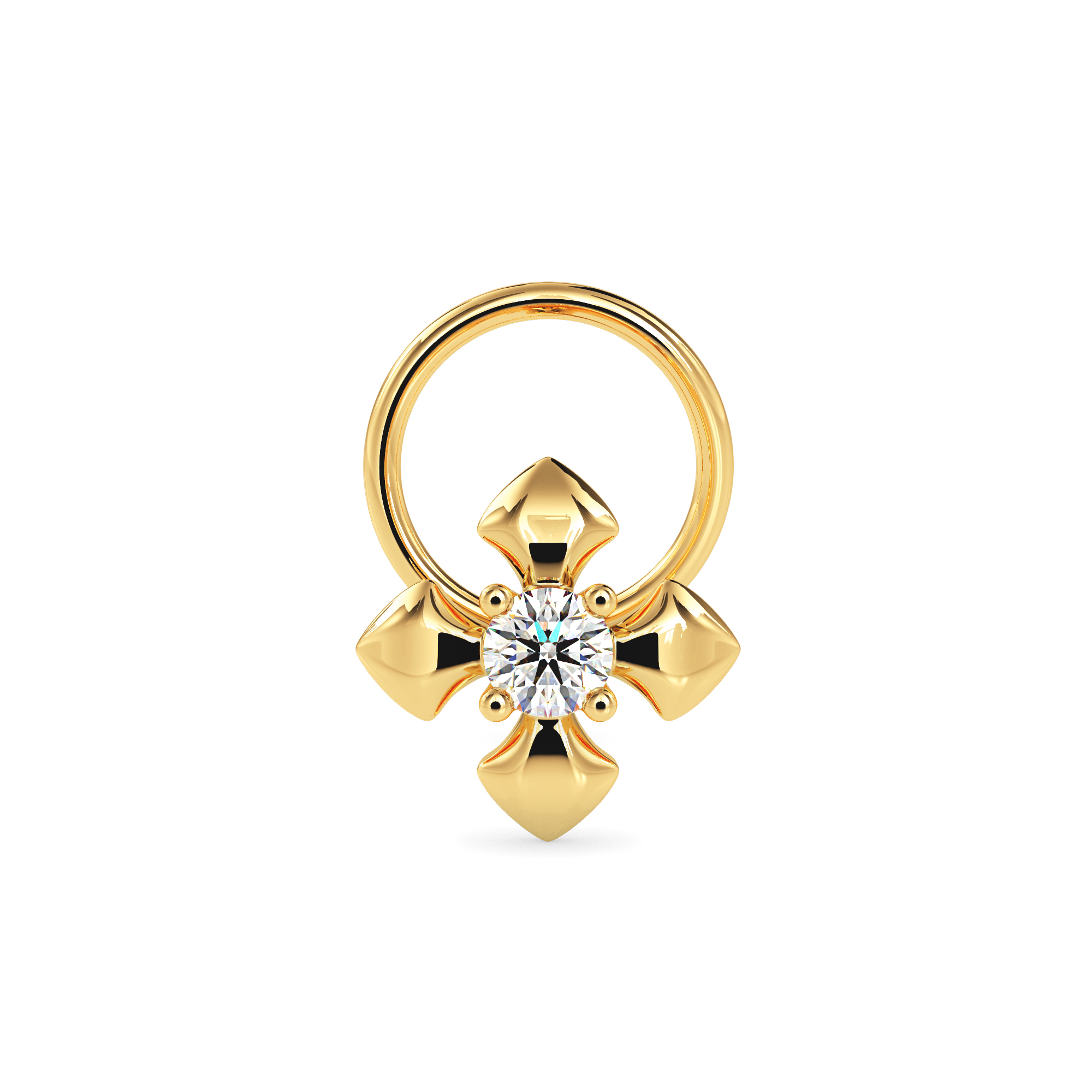 CRYSTAL CROWN NOSE PIN