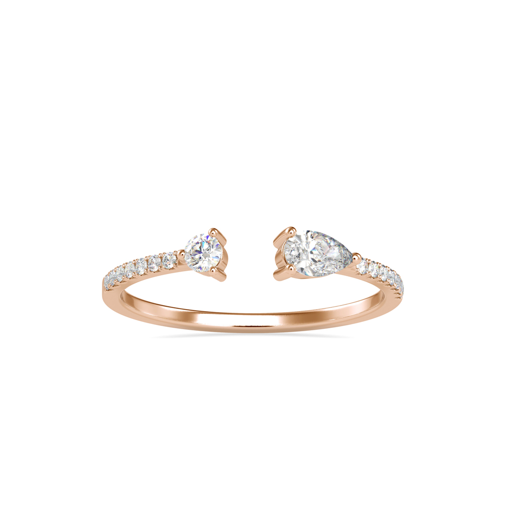 DUAL STONE OPEN RING